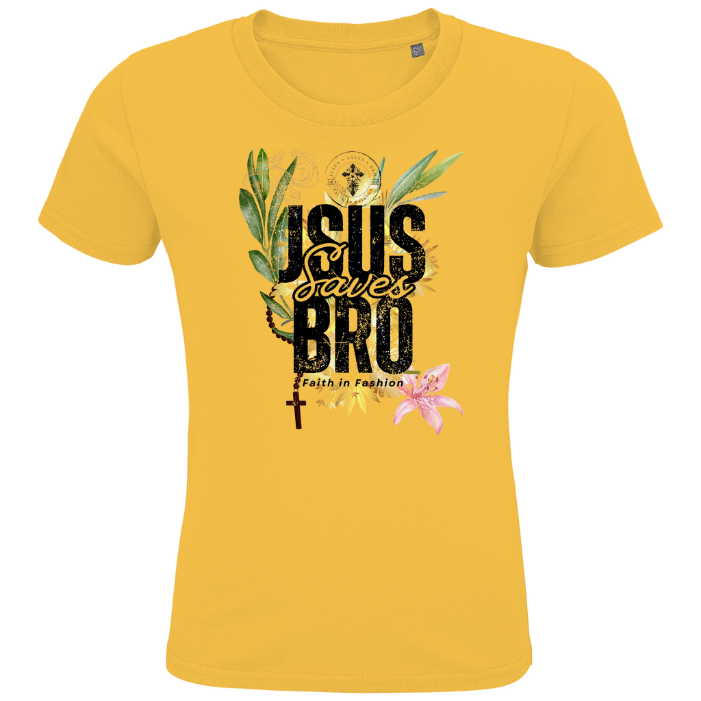 JESUS SAVES BRO - FLOWERS & CHAIN - T-SHIRT KIDS