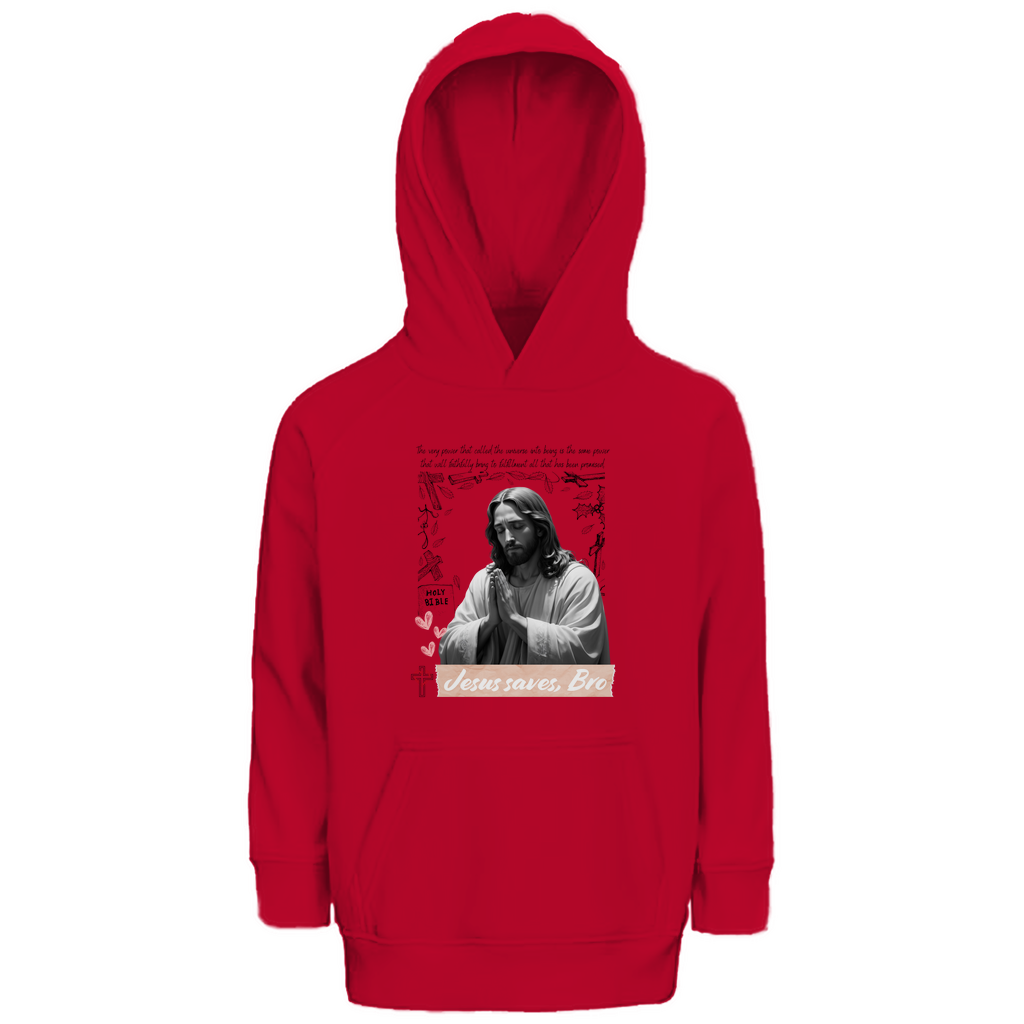 JESUS SAVES BRO - JESUS PRAYS - KIDS HOODIE