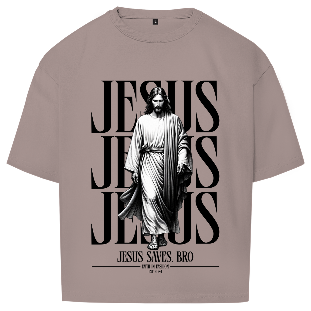 JESUS SAVES BRO - WALKING WITH JESUS - OVERSIZE SHIRT - UNISEX