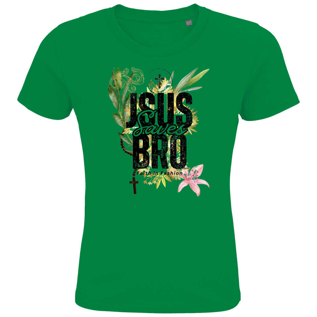 JESUS SAVES BRO - FLOWERS & CHAIN - T-SHIRT KIDS