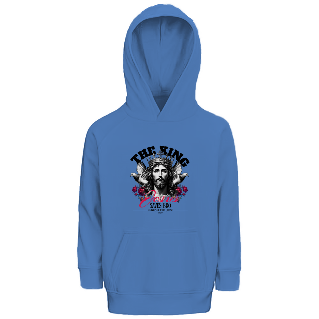 JESUS SAVES BRO - THE KING - KIDS HOODIE