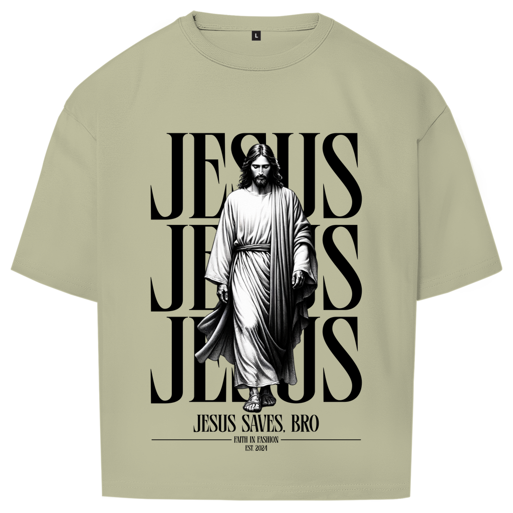 JESUS SAVES BRO - WALKING WITH JESUS - OVERSIZE SHIRT - UNISEX