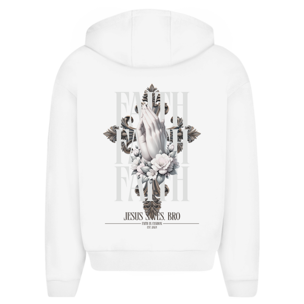JESUS SAVES BRO - PRAYING HANDS - ZIPPER - UNISEX - OVERSIZE