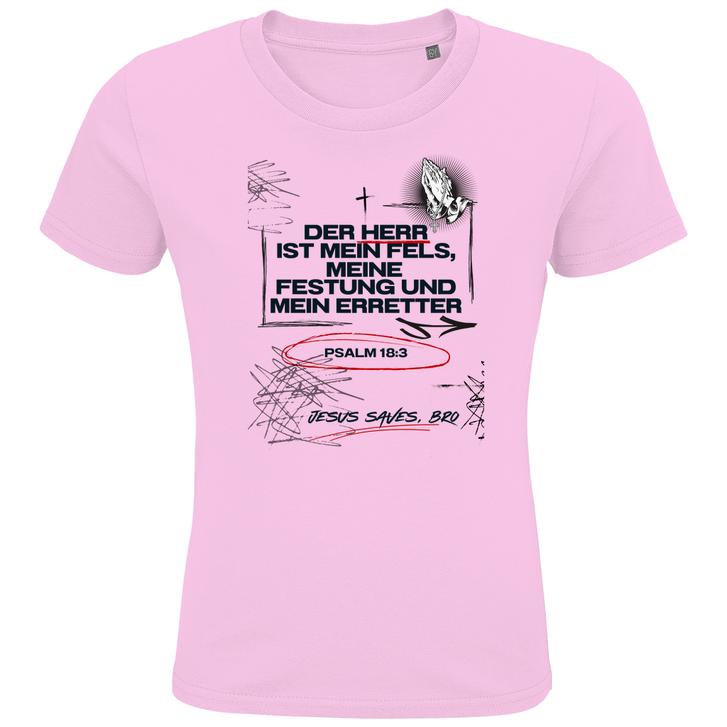 JESUS SAVES BRO - DER HERR IST MEIN FELS - T-SHIRT KIDS