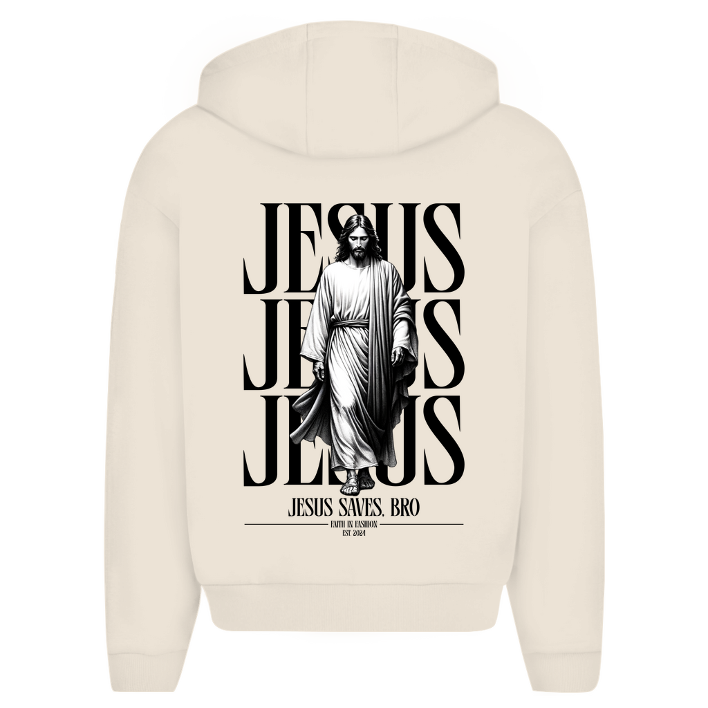 JESUS SAVES BRO - WALKING WITH JESUS - ZIPPER - UNISEX - OVERSIZE