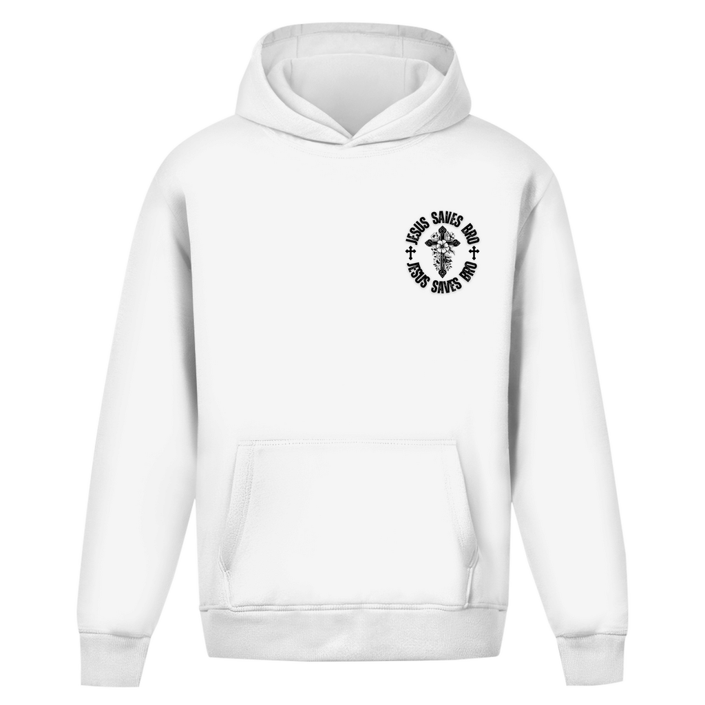 JESUS SAVES BRO - NO CROSS NO CROWN - OVERSIZE HOODIE - UNISEX