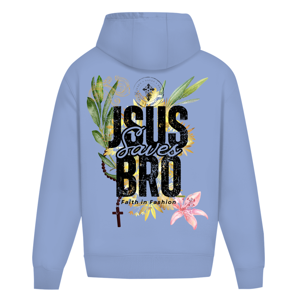 JESUS SAVES BRO - FLOWERS & CHAIN - OVERSIZE HOODIE - UNISEX