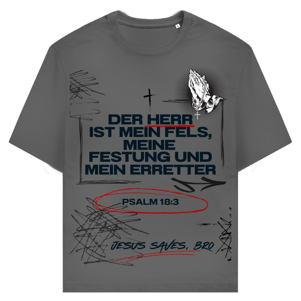 JESUS SAVES BRO - DER HERR IST MEIN FELS - T-SHIRT - UNISEX