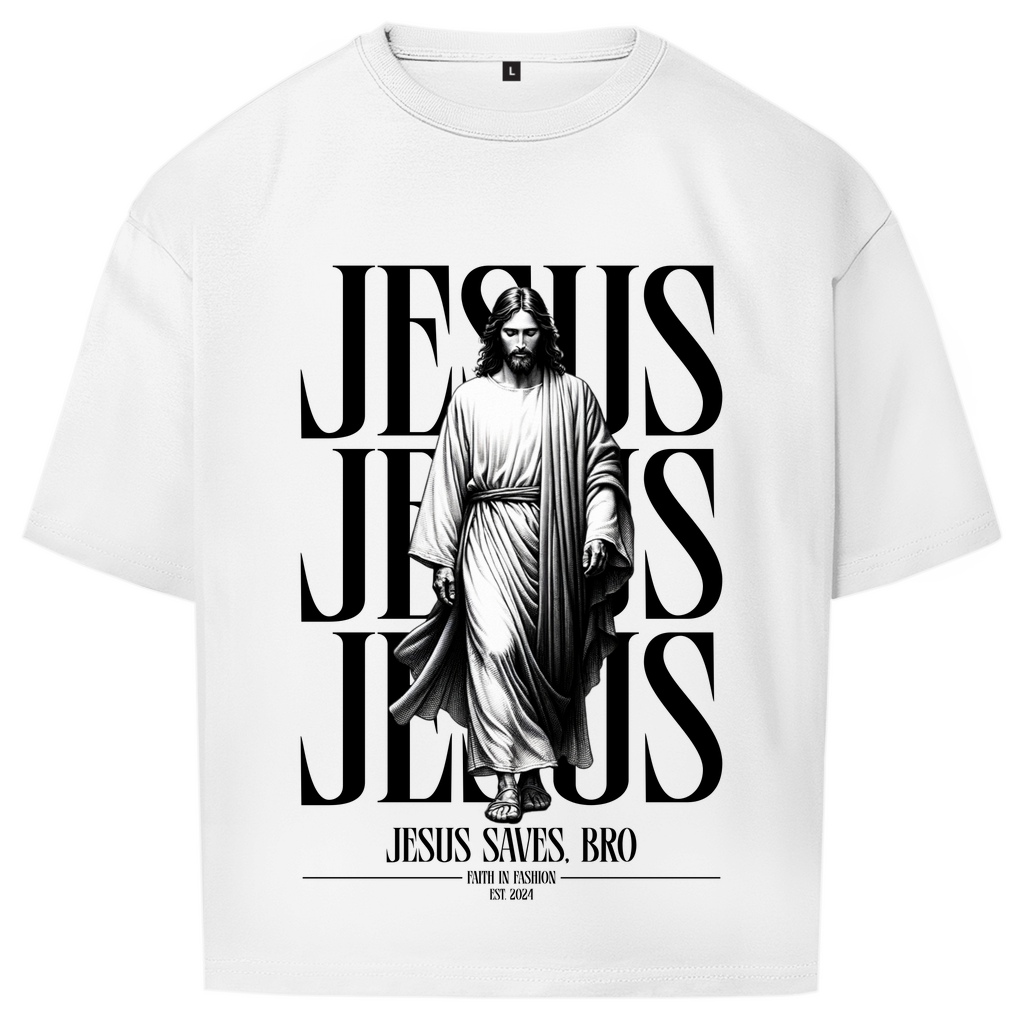 JESUS SAVES BRO - WALKING WITH JESUS - OVERSIZE SHIRT - UNISEX