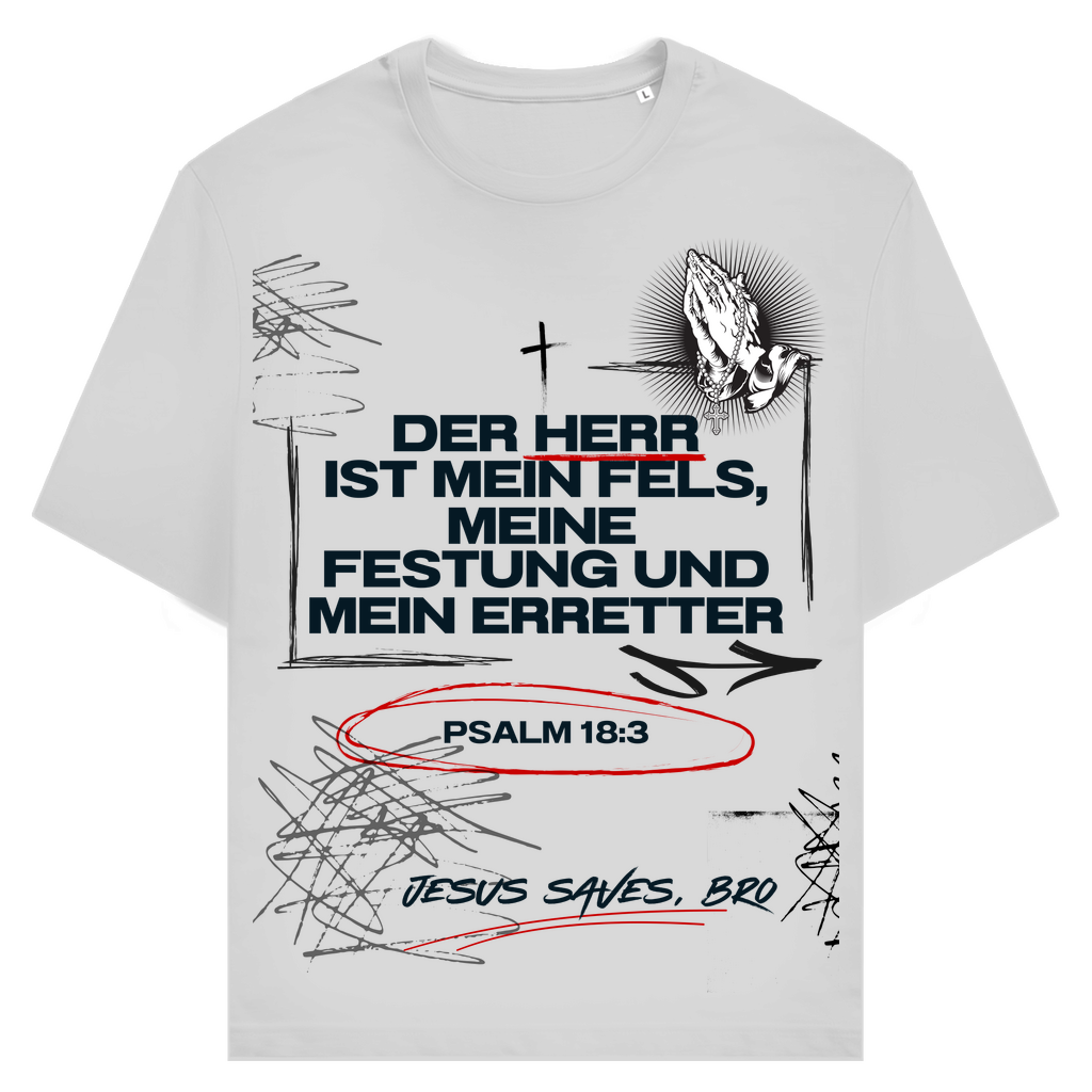 JESUS SAVES BRO - DER HERR IST MEIN FELS - T-SHIRT - UNISEX