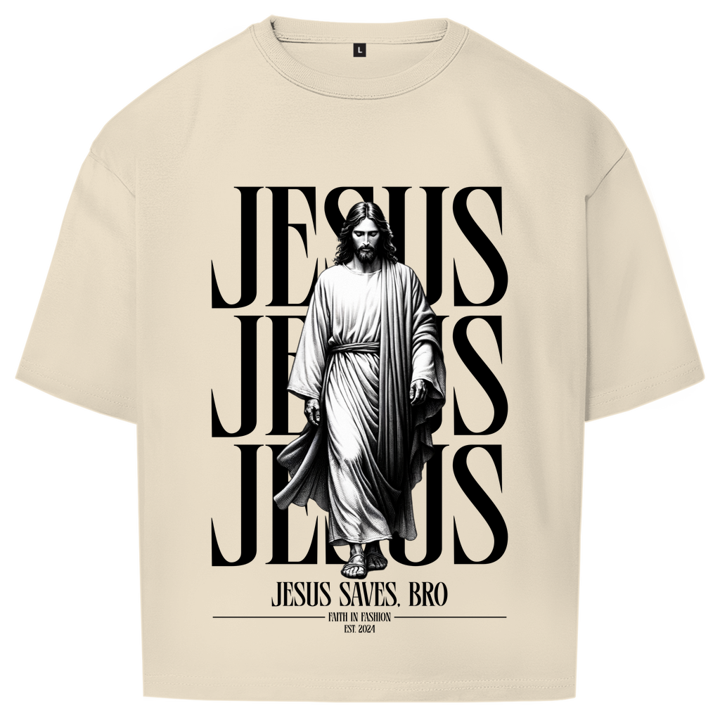 JESUS SAVES BRO - WALKING WITH JESUS - OVERSIZE SHIRT - UNISEX
