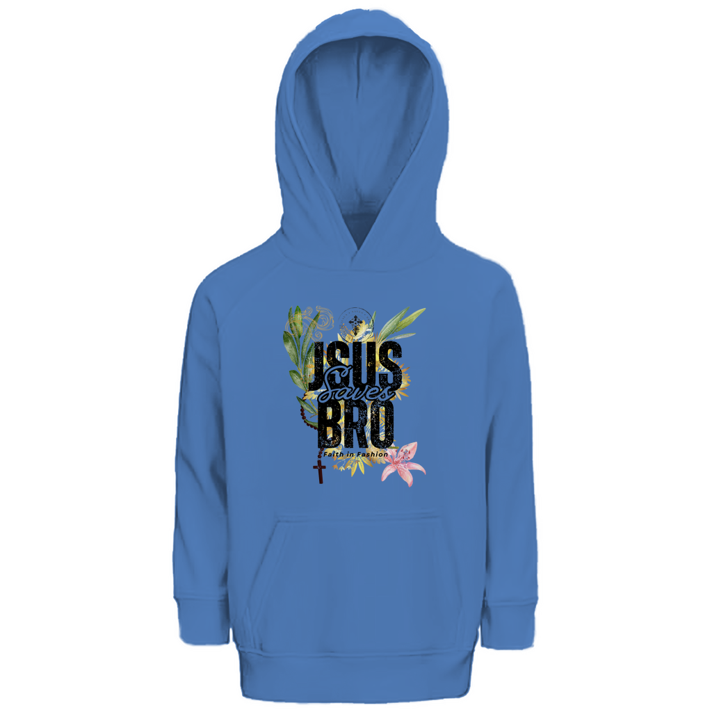 JESUS SAVES BRO - FLOWERS & CHAIN - KIDS HOODIE