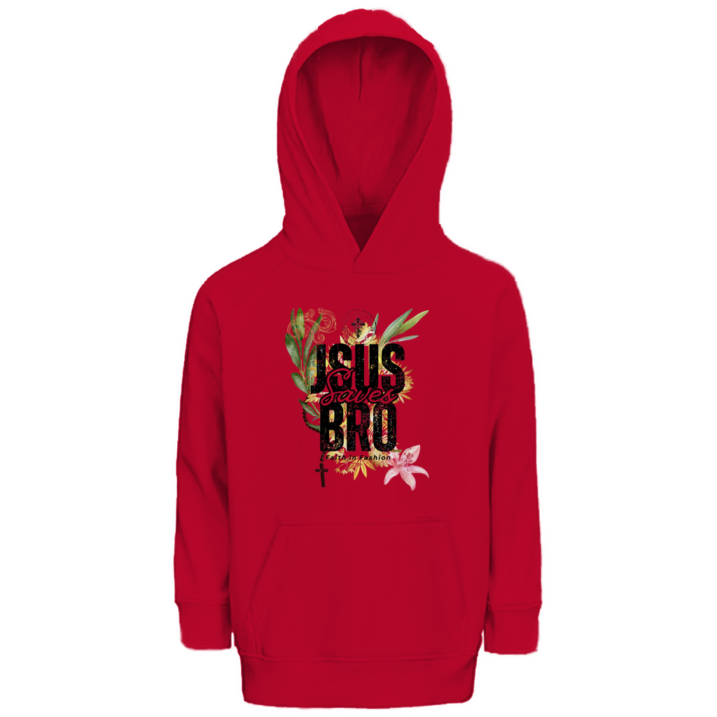 JESUS SAVES BRO - FLOWERS & CHAIN - KIDS HOODIE