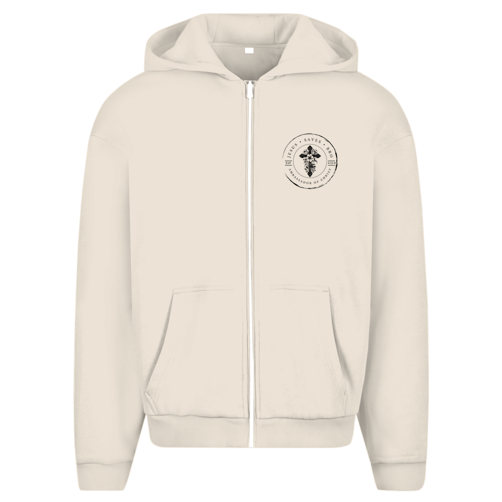 JESUS SAVES BRO - DER HERR IST MEIN FELS - ZIPPER - UNISEX - OVERSIZE