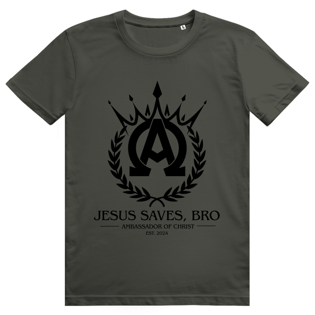 ALPHA & OMEGA SHIRT JESUS SAVES BRO - KHAKI