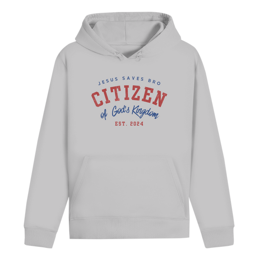 Citizen of God's Kingdom - Jesus saves, Bro_White_Hoodie_Front