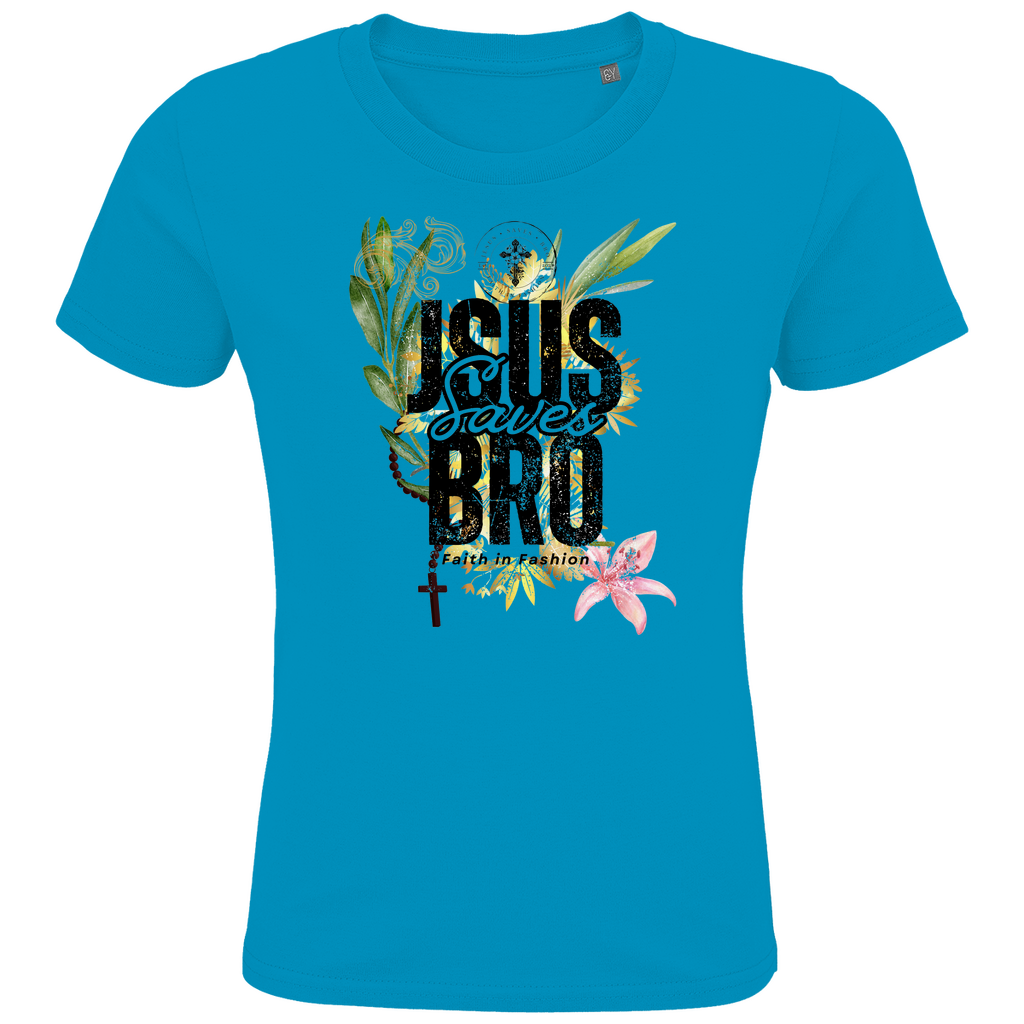 JESUS SAVES BRO - FLOWERS & CHAIN - T-SHIRT KIDS