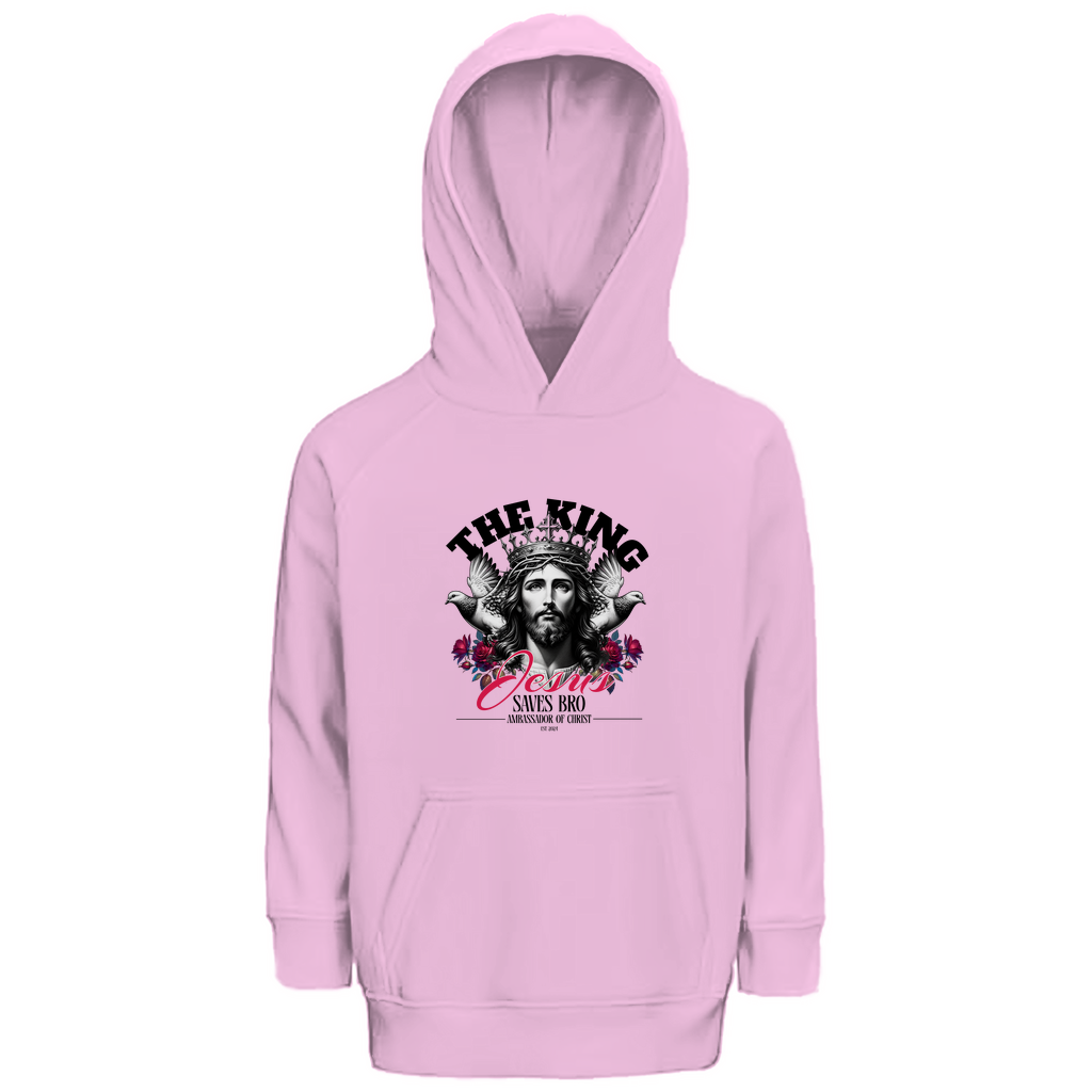 JESUS SAVES BRO - THE KING - KIDS HOODIE