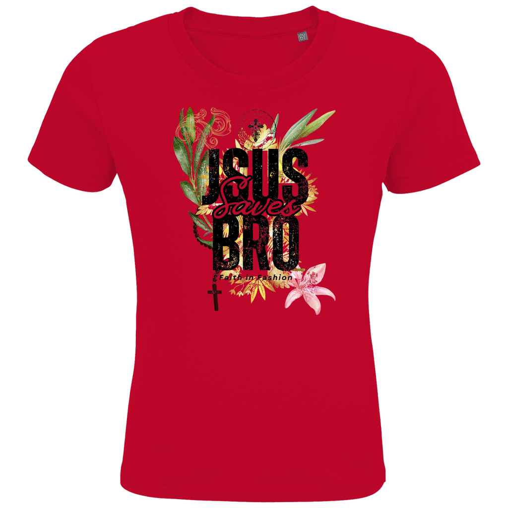 JESUS SAVES BRO - FLOWERS & CHAIN - T-SHIRT KIDS