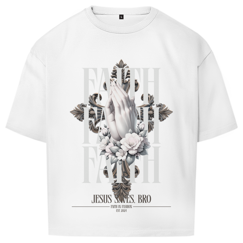 JESUS SAVES BRO - PRAYING HANDS - OVERSIZE SHIRT - UNISEX