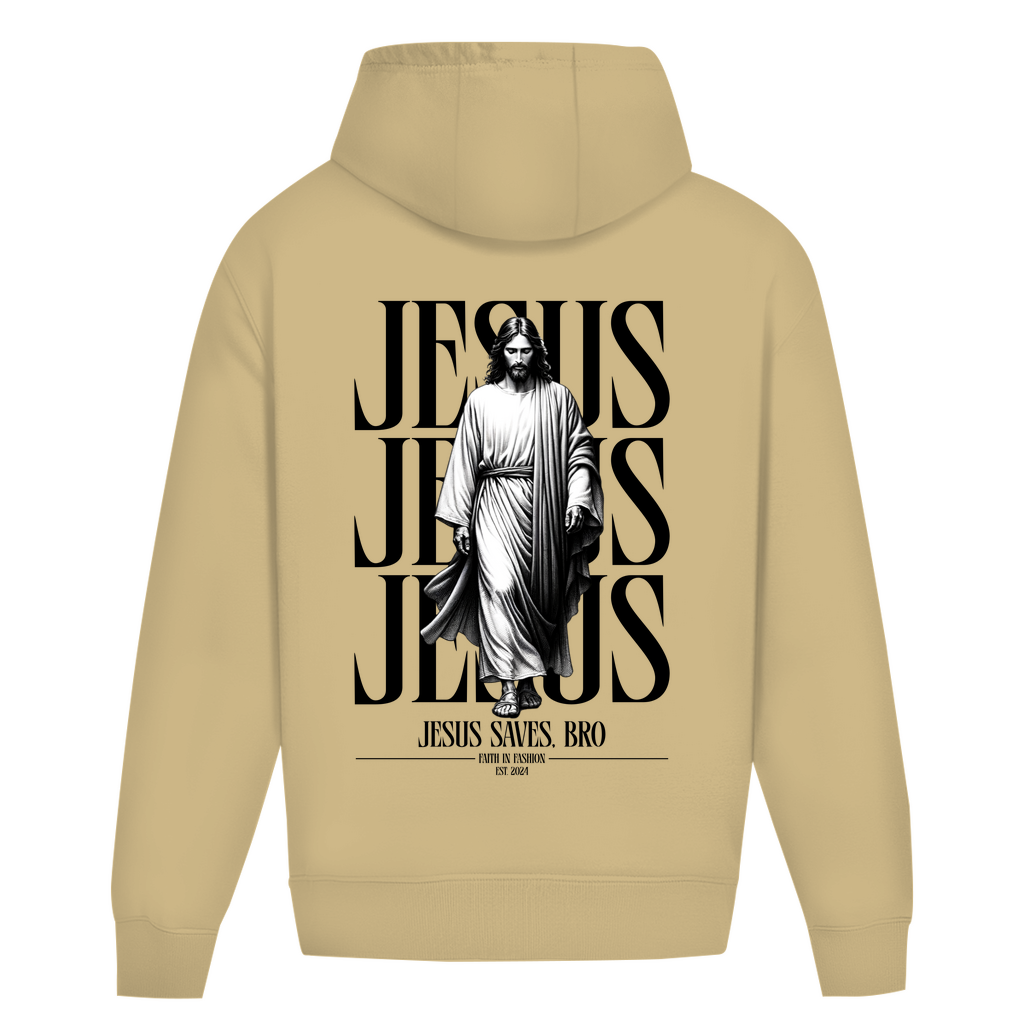 JESUS SAVES BRO - WALKING WITH JESUS - OVERSIZE HOODIE - UNISEX