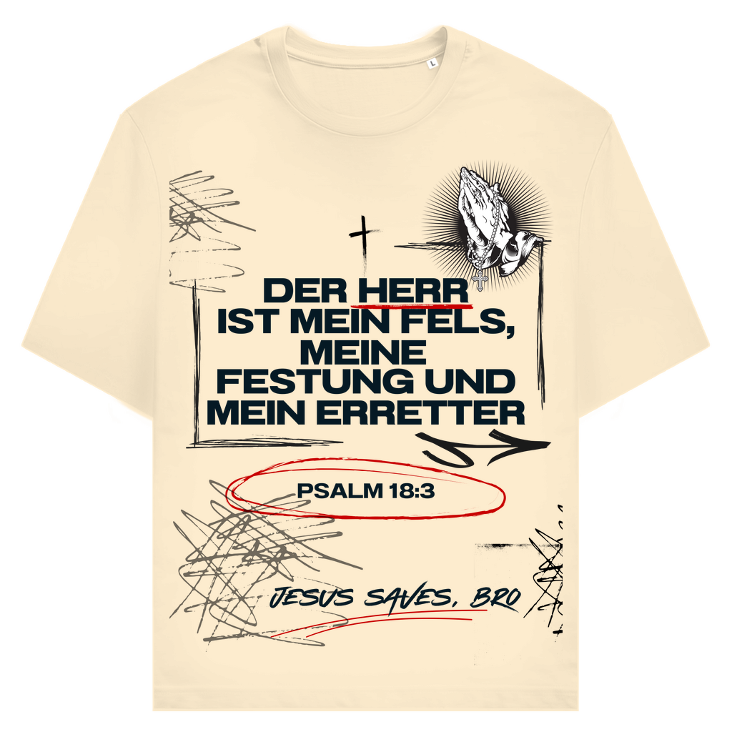 JESUS SAVES BRO - DER HERR IST MEIN FELS - T-SHIRT - UNISEX