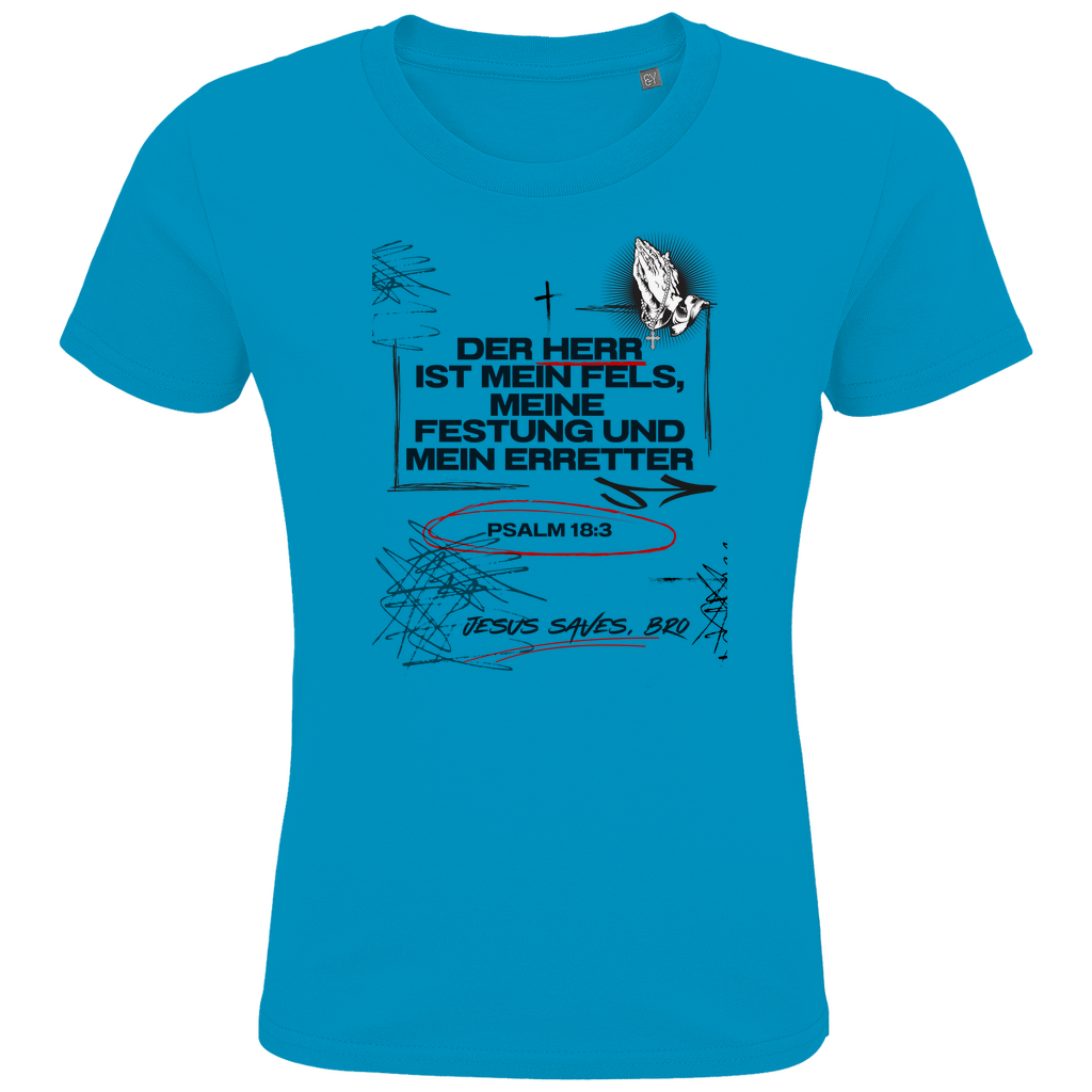 JESUS SAVES BRO - DER HERR IST MEIN FELS - T-SHIRT KIDS
