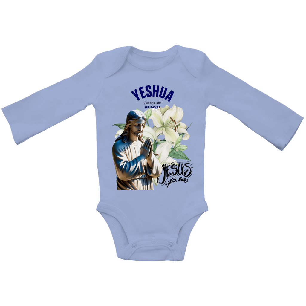 JESUS SAVES BRO - YESHUA - BABY BODYSUIT LONGSLEEVE