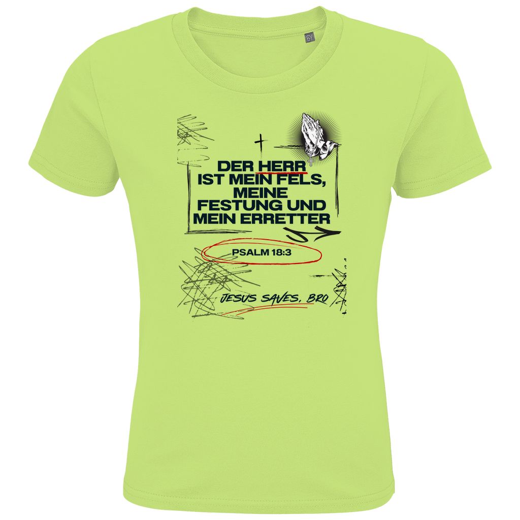JESUS SAVES BRO - DER HERR IST MEIN FELS - T-SHIRT KIDS