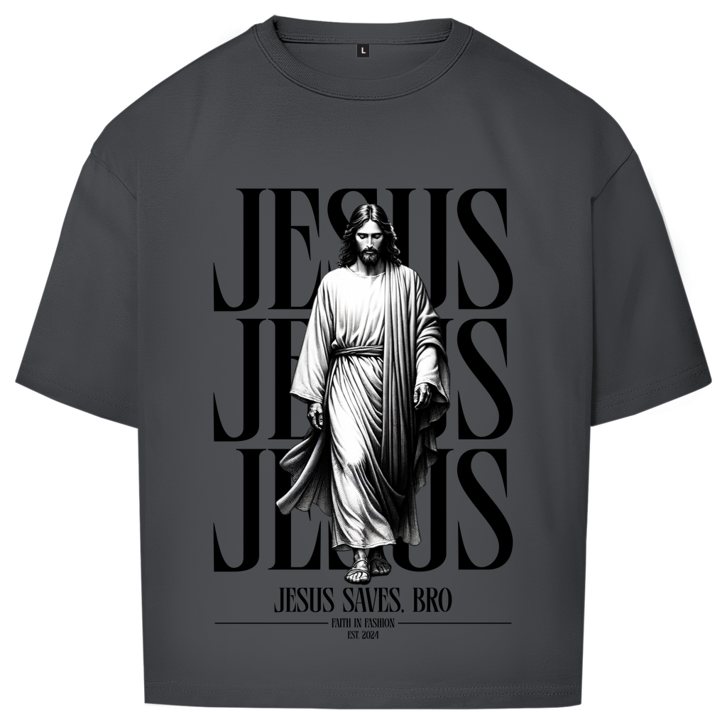 JESUS SAVES BRO - WALKING WITH JESUS - OVERSIZE SHIRT - UNISEX