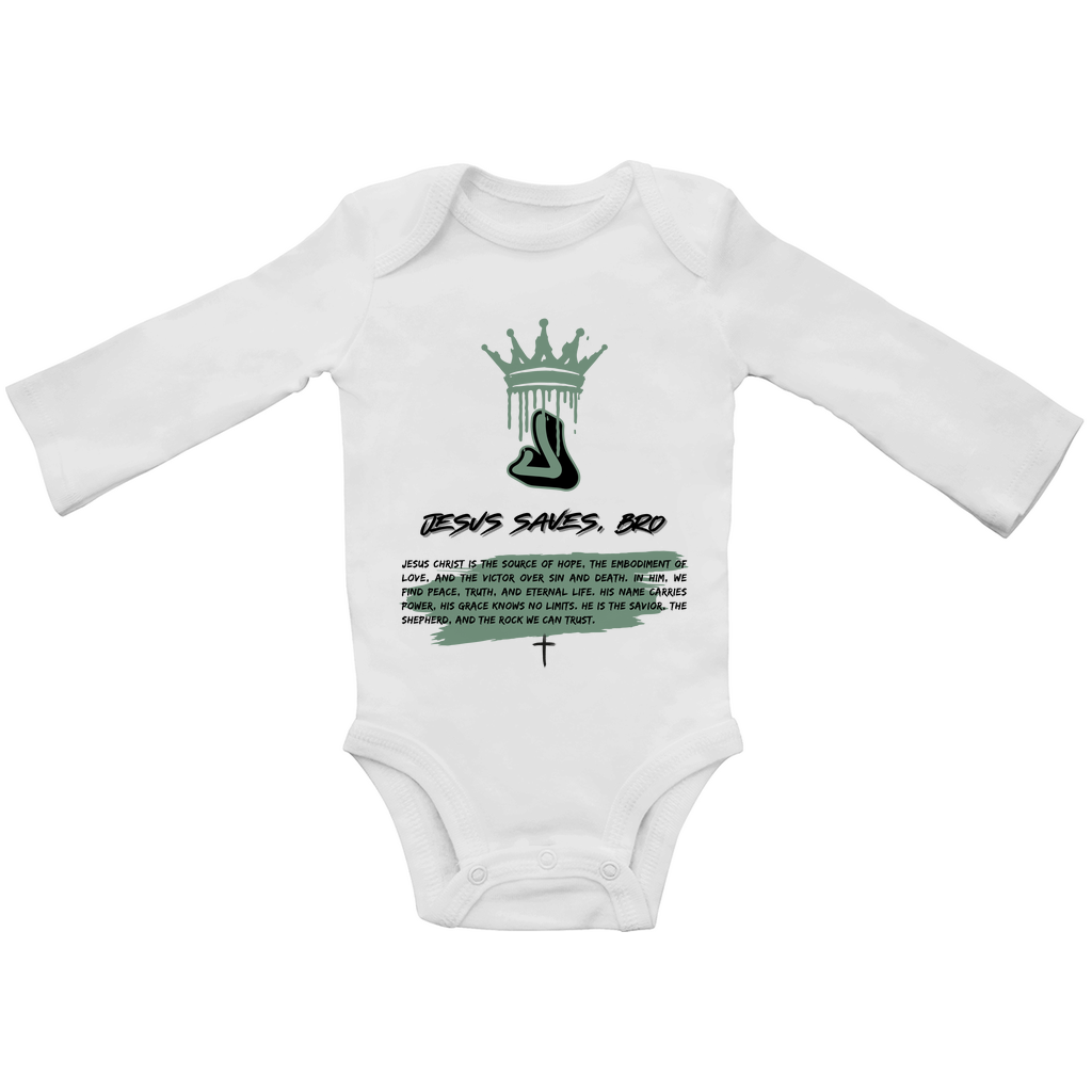 JESUS SAVES BRO - SOURCE OF HOPE - BABY BODYSUIT LONGSLEEVE