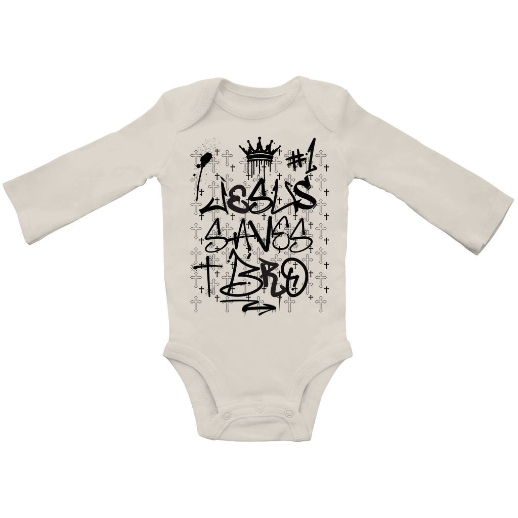 JESUS SAVES BRO - JSB-GRAFFITI STYLE - BABY BODYSUIT LONGSLEEVE