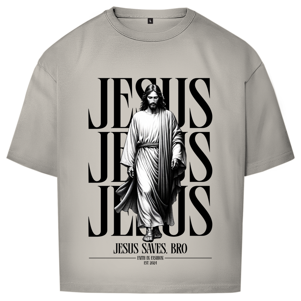 JESUS SAVES BRO - WALKING WITH JESUS - OVERSIZE SHIRT - UNISEX