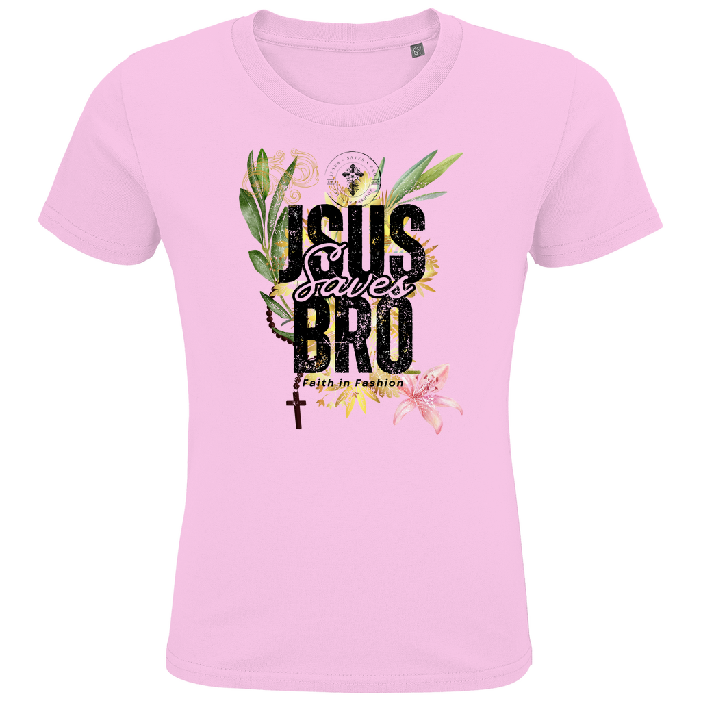 JESUS SAVES BRO - FLOWERS & CHAIN - T-SHIRT KIDS