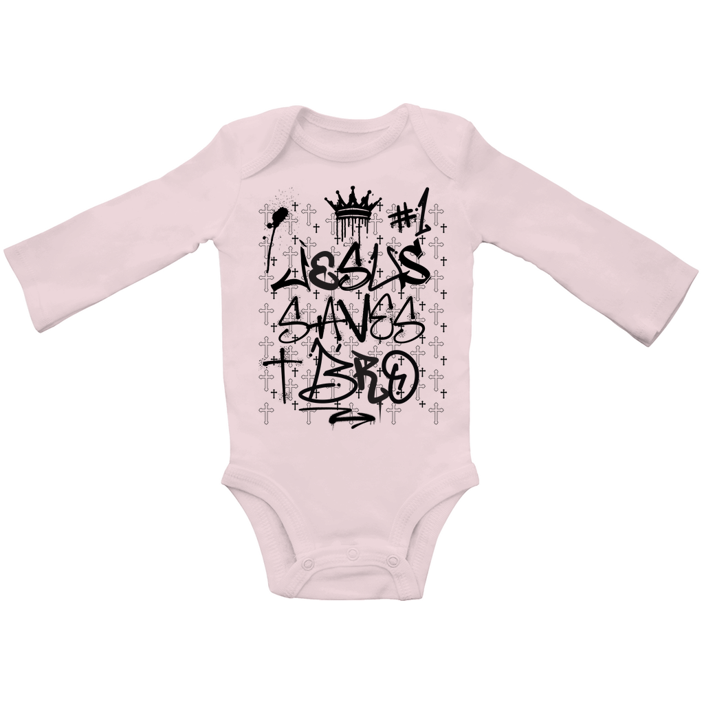 JESUS SAVES BRO - JSB-GRAFFITI STYLE - BABY BODYSUIT LONGSLEEVE