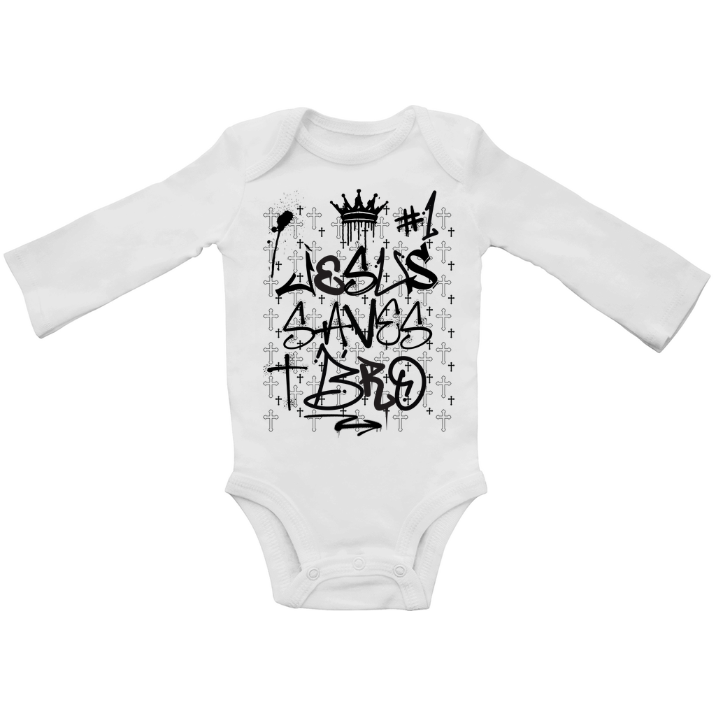 JESUS SAVES BRO - JSB-GRAFFITI STYLE - BABY BODYSUIT LONGSLEEVE