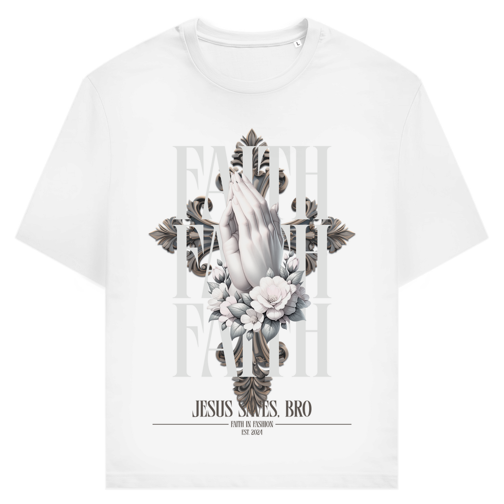 JESUS SAVES BRO - PRAYING HANDS - T-SHIRT - UNISEX