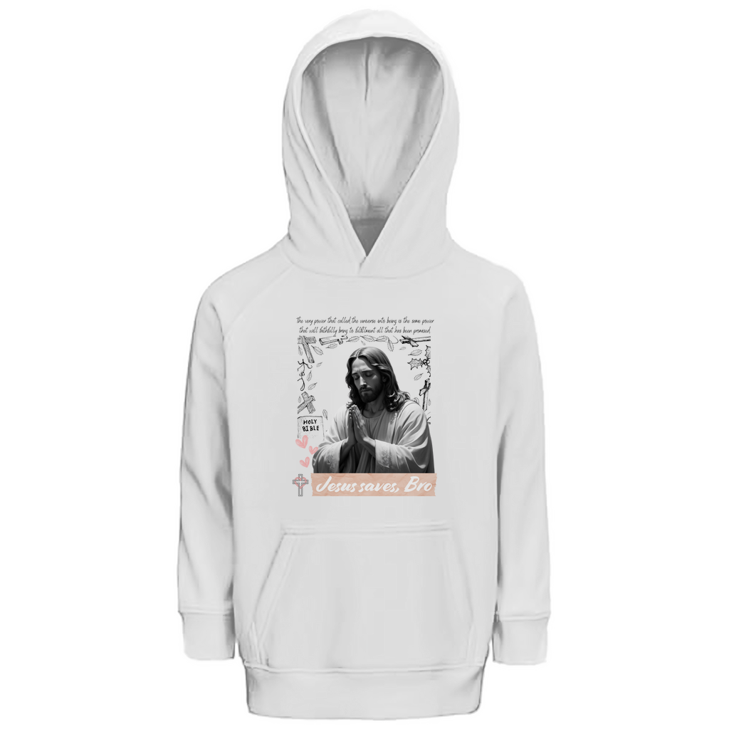JESUS SAVES BRO - JESUS PRAYS - KIDS HOODIE