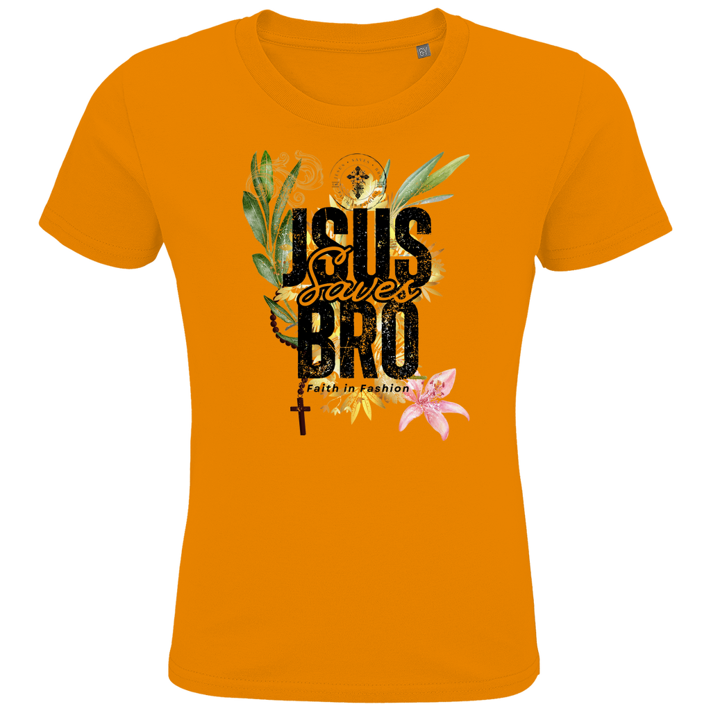 JESUS SAVES BRO - FLOWERS & CHAIN - T-SHIRT KIDS