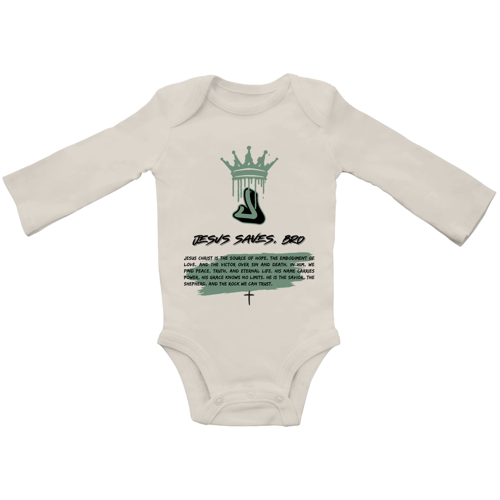 JESUS SAVES BRO - SOURCE OF HOPE - BABY BODYSUIT LONGSLEEVE