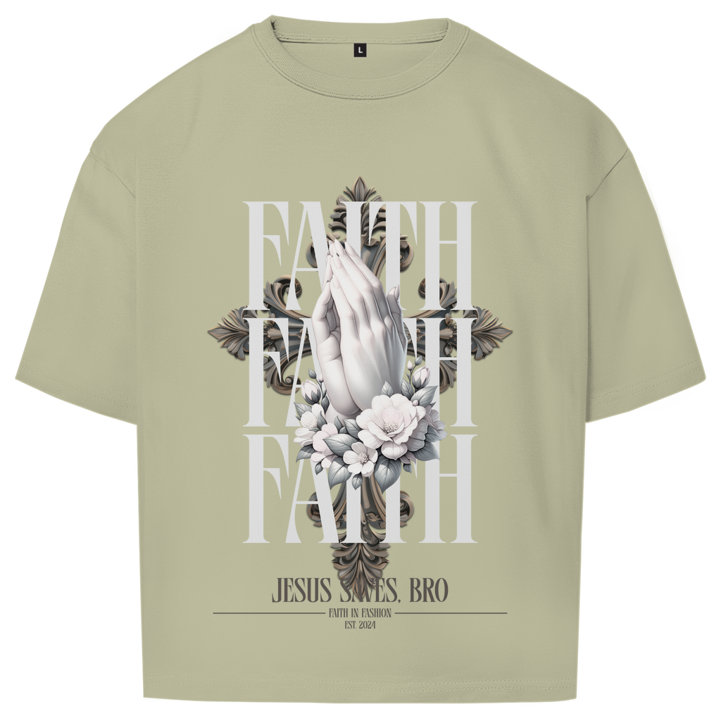 JESUS SAVES BRO - PRAYING HANDS - OVERSIZE SHIRT - UNISEX