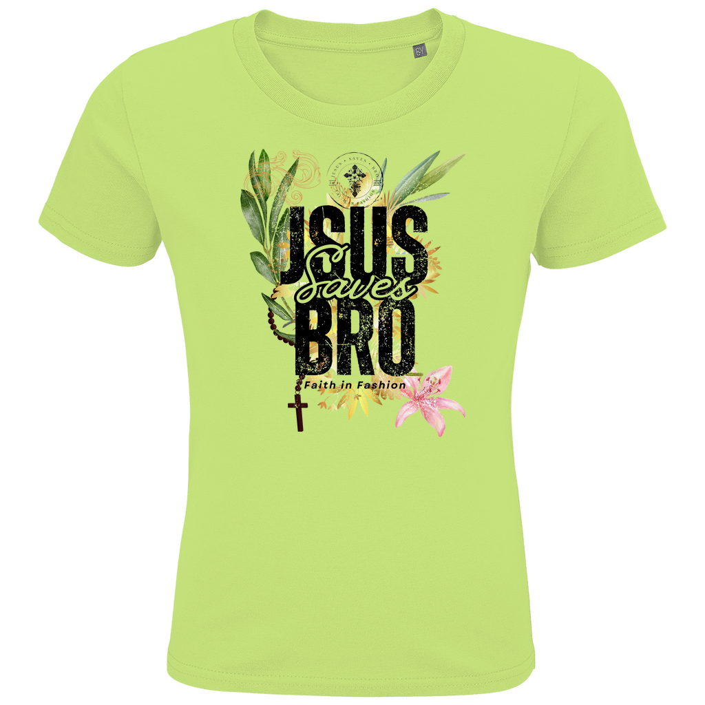 JESUS SAVES BRO - FLOWERS & CHAIN - T-SHIRT KIDS