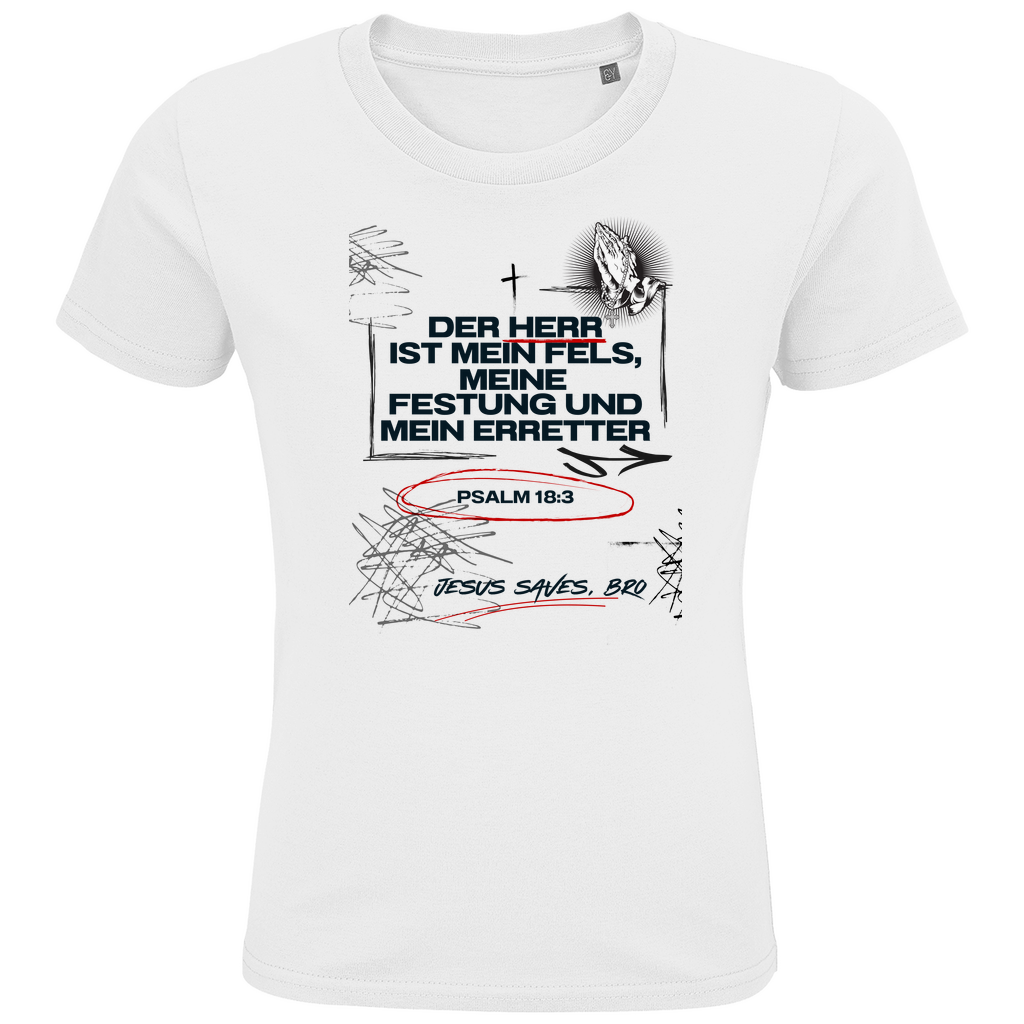 JESUS SAVES BRO - DER HERR IST MEIN FELS - T-SHIRT KIDS