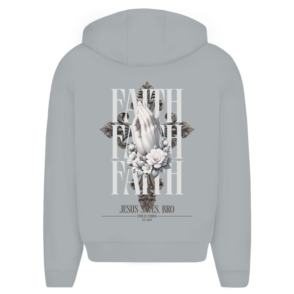 JESUS SAVES BRO - PRAYING HANDS - ZIPPER - UNISEX - OVERSIZE