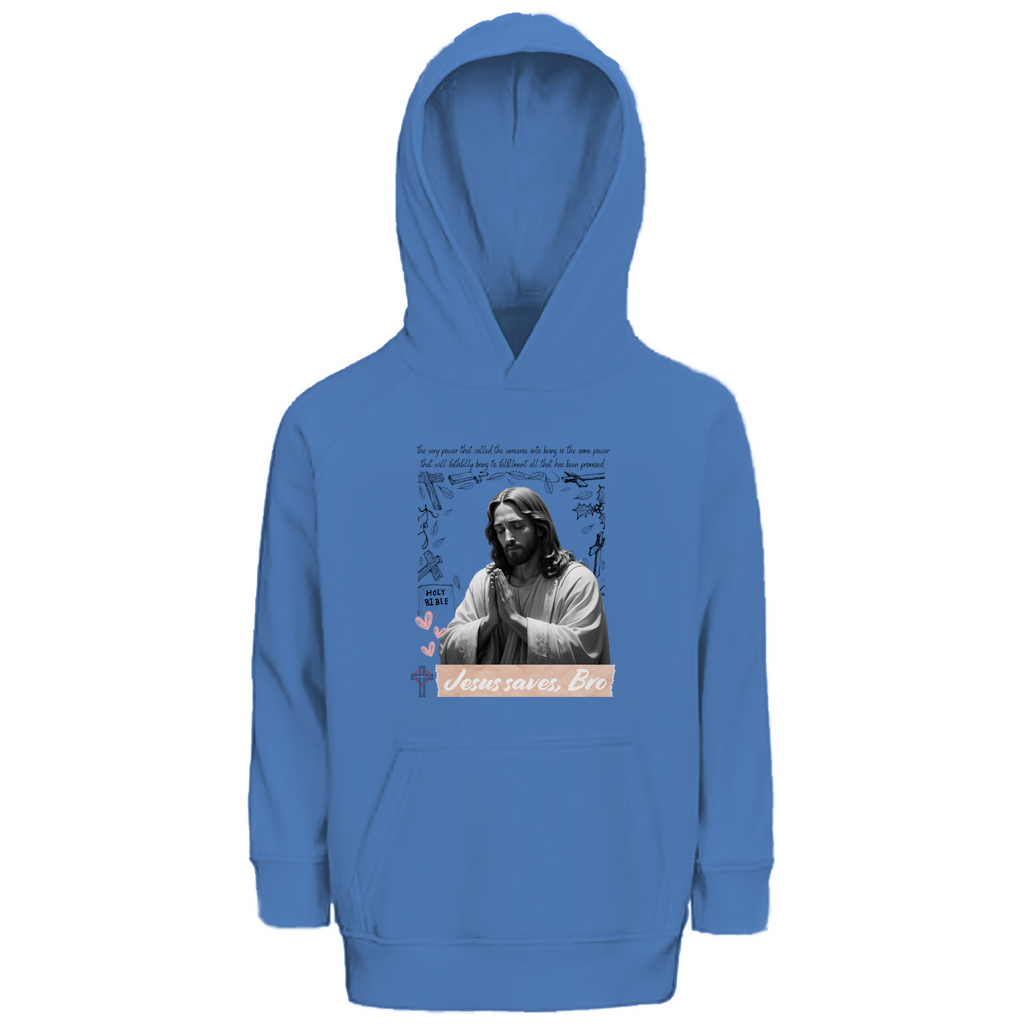 JESUS SAVES BRO - JESUS PRAYS - KIDS HOODIE