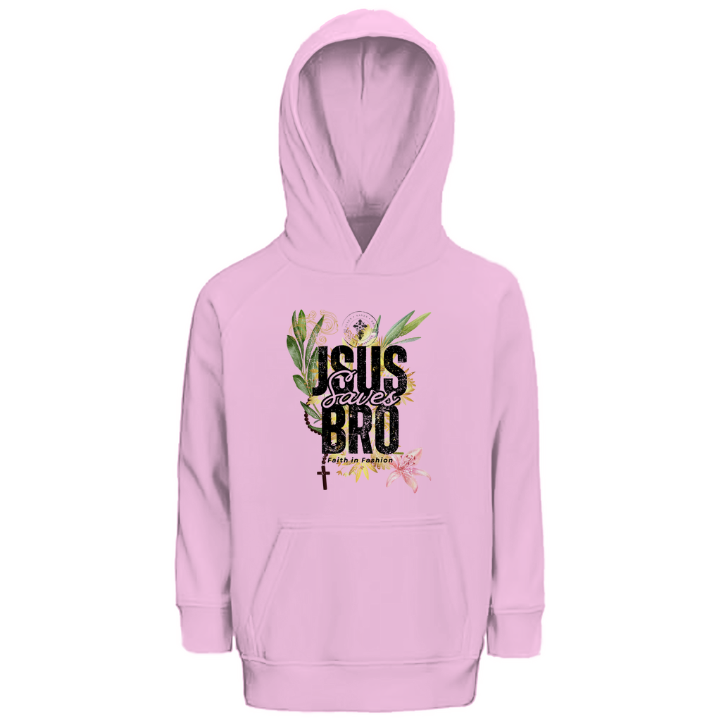 JESUS SAVES BRO - FLOWERS & CHAIN - KIDS HOODIE