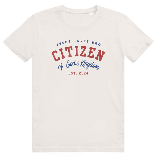 JESUS SAVES BRO_CITIZEN OF GODS KINGDOM_SHIRT_VINTAGE WHITE