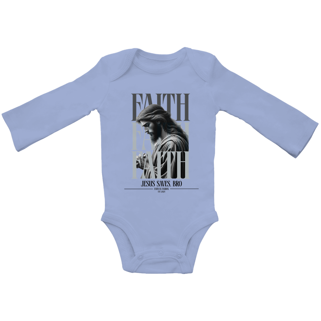 JESUS SAVES BRO - FAITH - BABY BODYSUIT LONGSLEEVE