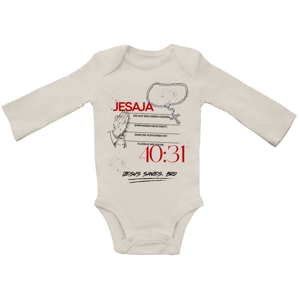 JESUS SAVES BRO - JESAJA 40:31 - BABY BODYSUIT LONGSLEEVE