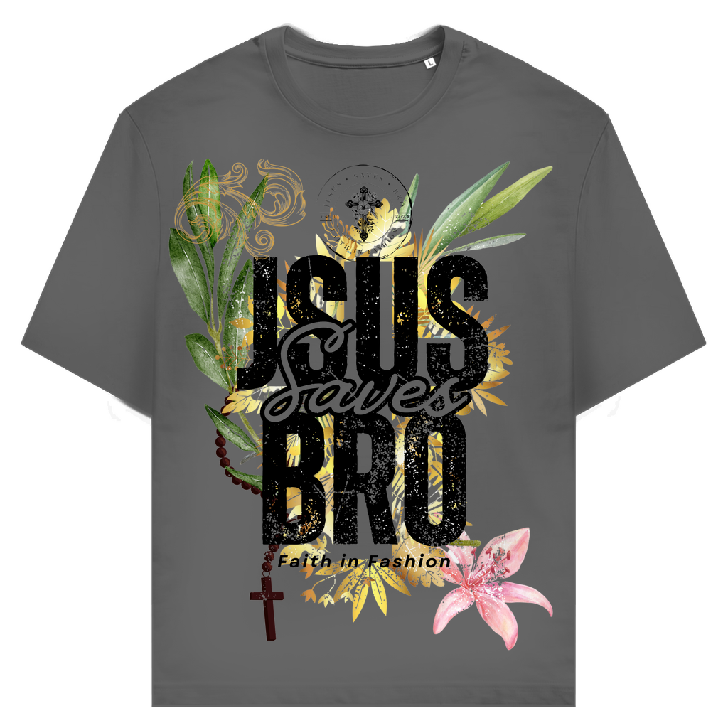 JESUS SAVES BRO - FLOWERS & CHAIN - T-SHIRT - UNISEX
